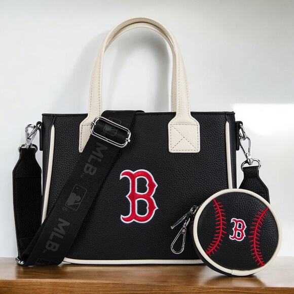 MLB Boston Red Sox Small Black Crossbody/Tote w/ Coin Pouch *NEW in Package* - Picture 1 of 7
